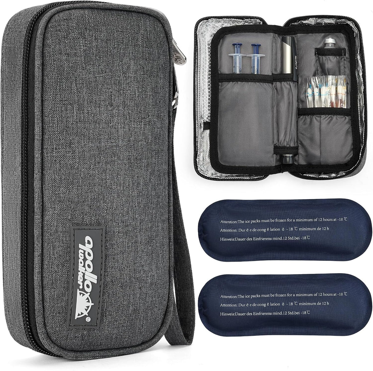 Insulin Cooler Travel Case Diabetic Medication with Ice Packs and Insulation Liner insulin cooler travel case tsa approved