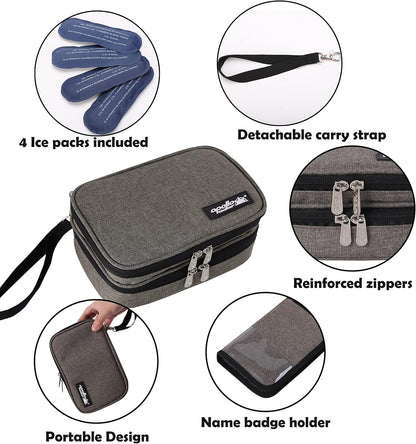 Insulin Cooler Travel Case Diabetic Medication with Ice Packs and Insulation Liner insulin cooler travel case tsa approved