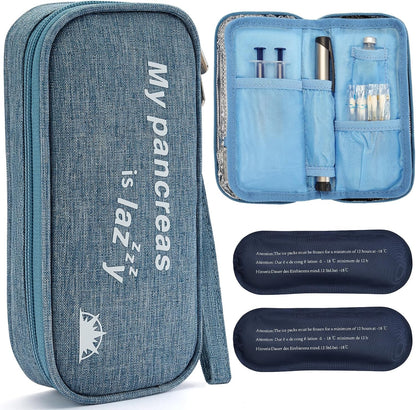 Insulin Cooler Travel Case Diabetic Medication with Ice Packs and Insulation Liner insulin cooler travel case tsa approved