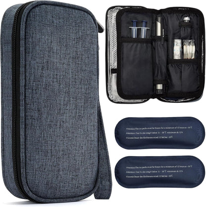 Insulin Cooler Travel Case Diabetic Medication with Ice Packs and Insulation Liner insulin cooler travel case tsa approved