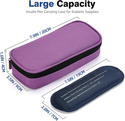 Insulin Cooler Travel Case Diabetic Medication with Ice Packs and Insulation Liner insulin cooler travel case tsa approved