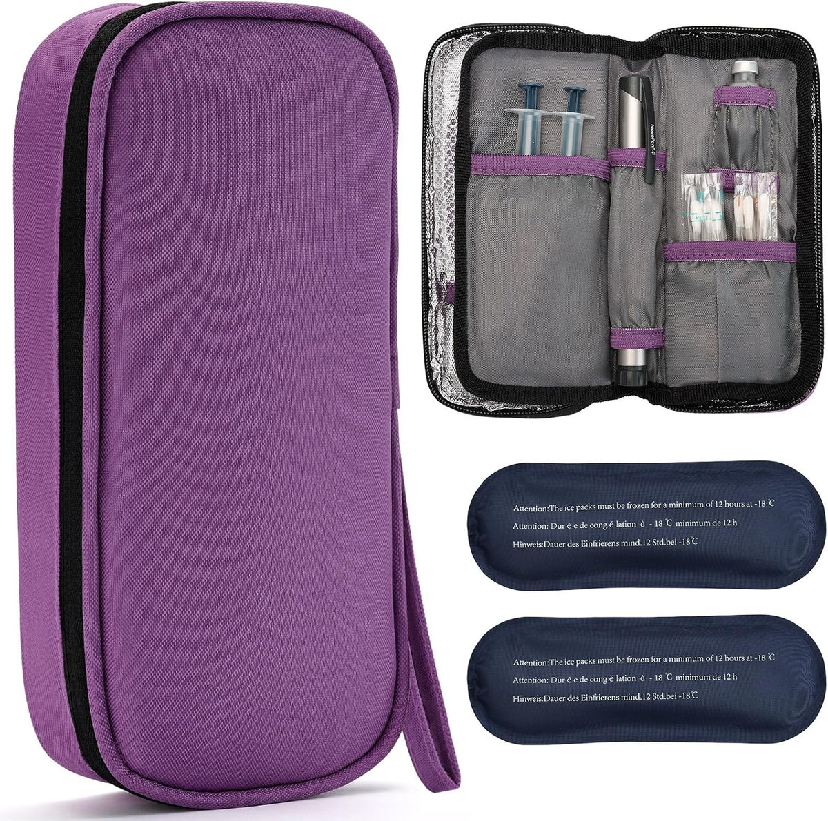 Insulin Cooler Travel Case Diabetic Medication with Ice Packs and Insulation Liner insulin cooler travel case tsa approved