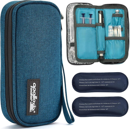 Insulin Cooler Travel Case Diabetic Medication with Ice Packs and Insulation Liner insulin cooler travel case tsa approved