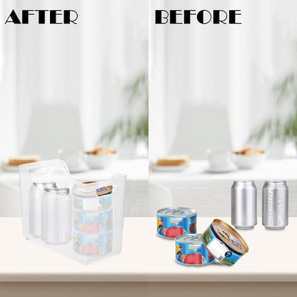 Freezer Organizer Bins Clear Plastic Refrigerator Baskets 6 Pcs
