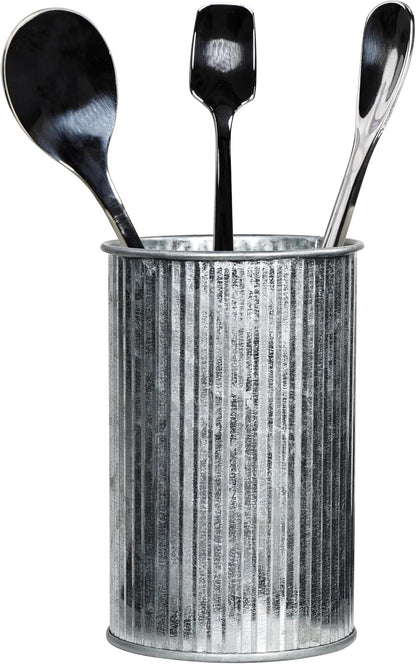 Metal Coffee Spoon Holder for Coffee Bar, Upright Tea Spoon Holder Cup, Coffee Stirrers Straws Holder, Coffee Stir Stick Holder, Tiny Utensil Holder for Spoons and Forks, Solid Black