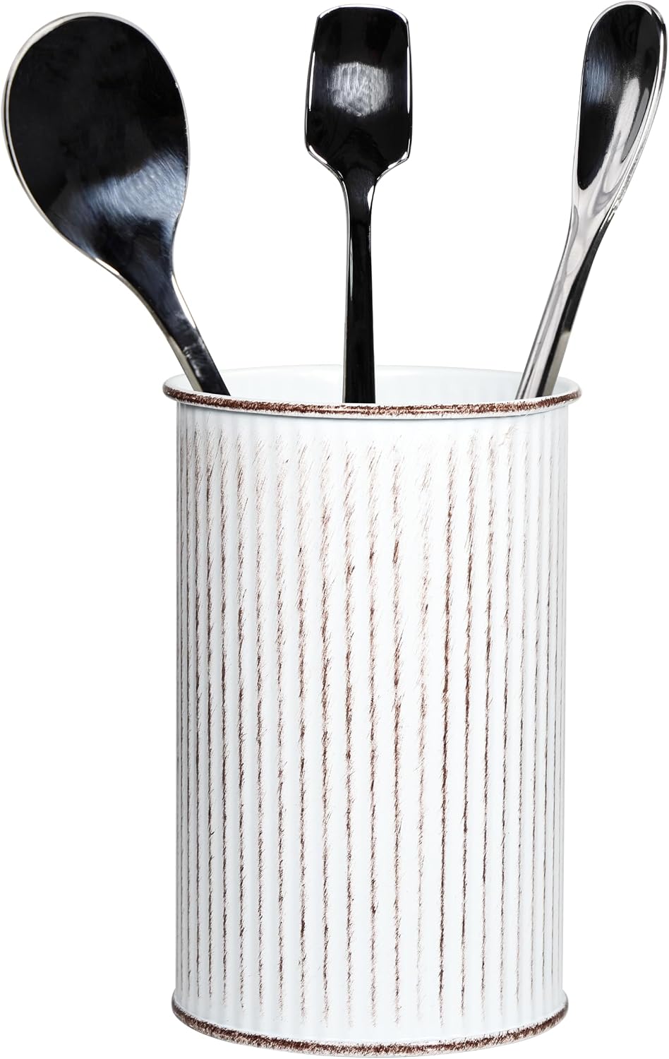 Metal Coffee Spoon Holder for Coffee Bar, Upright Tea Spoon Holder Cup, Coffee Stirrers Straws Holder, Coffee Stir Stick Holder, Tiny Utensil Holder for Spoons and Forks, Solid Black