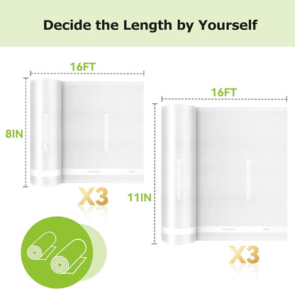 Vacuum Sealer Bags, 11" x 20' Rolls 2 Pack for Food Storage