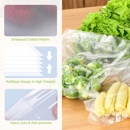 Vacuum Sealer Bags, 11" x 20' Rolls 2 Pack for Food Storage