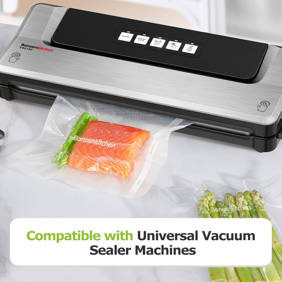 Vacuum Sealer Bags, 11" x 20' Rolls 2 Pack for Food Storage