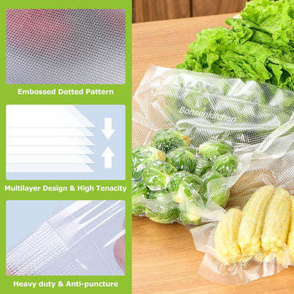 Vacuum Sealer Bags, 11" x 20' Rolls 2 Pack for Food Storage