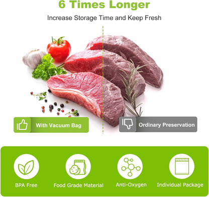 Vacuum Sealer Bags, 11" x 20' Rolls 2 Pack for Food Storage