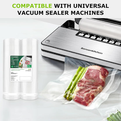 Vacuum Sealer Bags, 11" x 20' Rolls 2 Pack for Food Storage