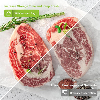 Vacuum Sealer Bags, 11" x 20' Rolls 2 Pack for Food Storage