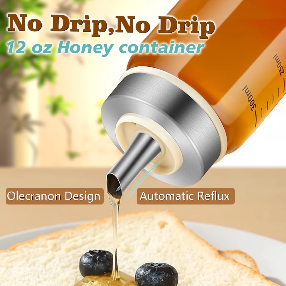 Honey Dispenser No Drip with scale, Maple Syrup Dispenser, Olecranon design