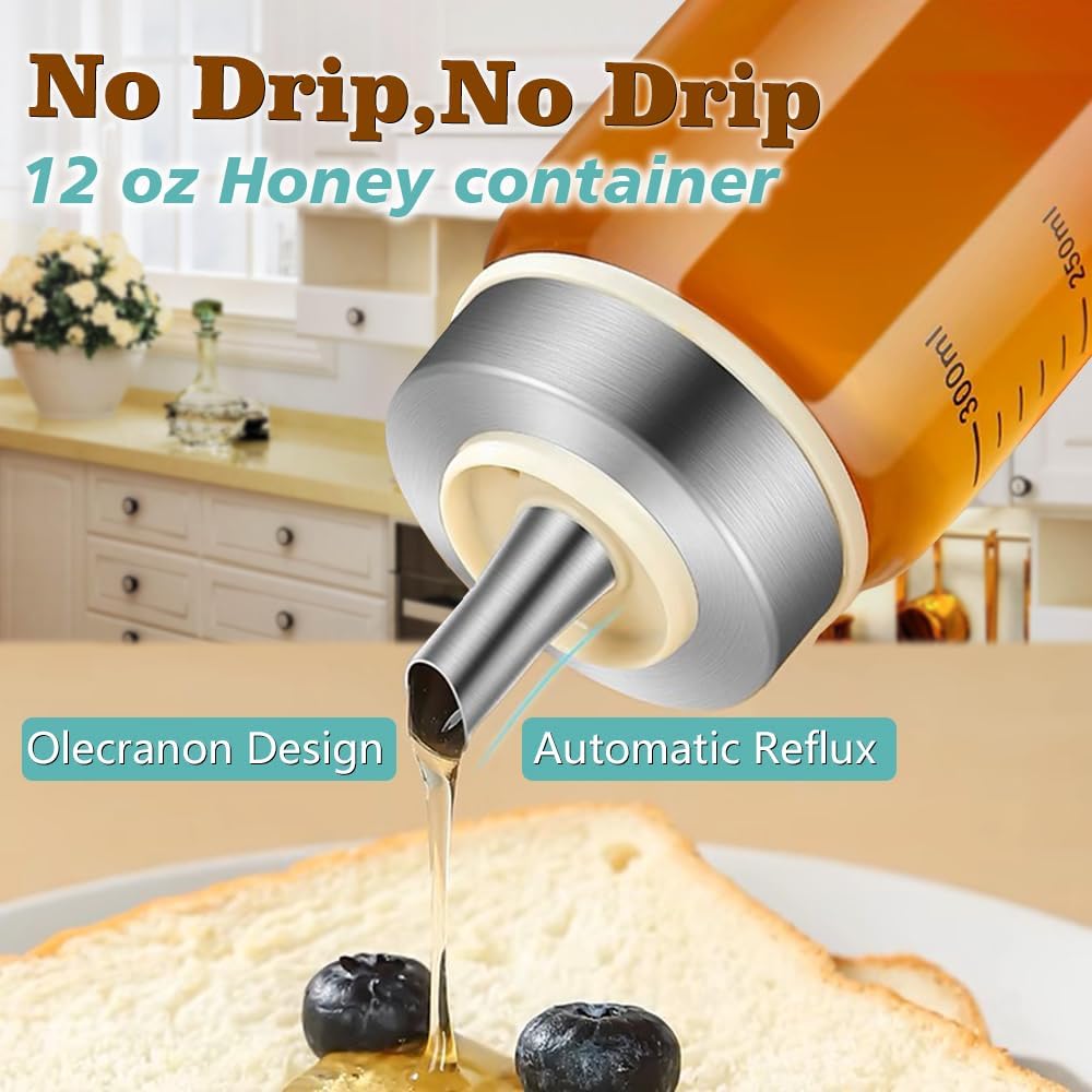 Honey Dispenser No Drip with scale, Maple Syrup Dispenser, Olecranon design