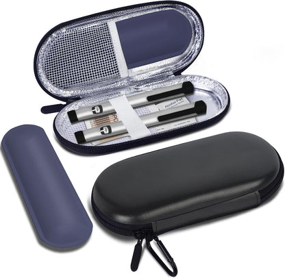EVA Insulin Cooler Travel Case for Diabetic bag with 2 Ice Packs | Insulated Cooling Bag, 2 Ice Packs Included, For Insulin Pens, Organize Medication, Diabetic Supplies Storage