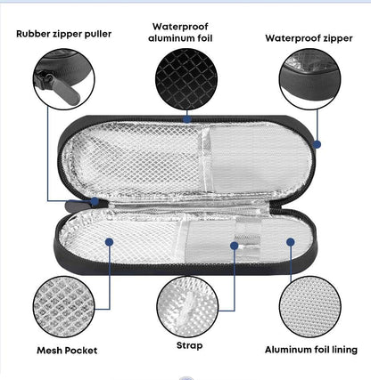 EVA Insulin Cooler Travel Case for Diabetic bag with 2 Ice Packs | Insulated Cooling Bag, 2 Ice Packs Included, For Insulin Pens, Organize Medication, Diabetic Supplies Storage