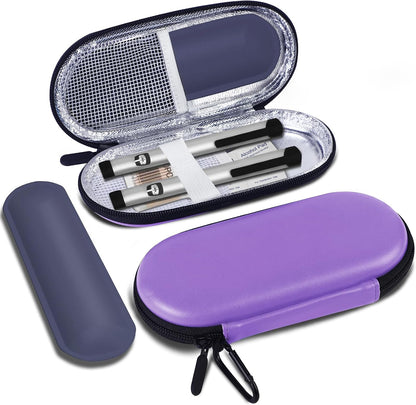 EVA Insulin Cooler Travel Case for Diabetic bag with 2 Ice Packs | Insulated Cooling Bag, 2 Ice Packs Included, For Insulin Pens, Organize Medication, Diabetic Supplies Storage