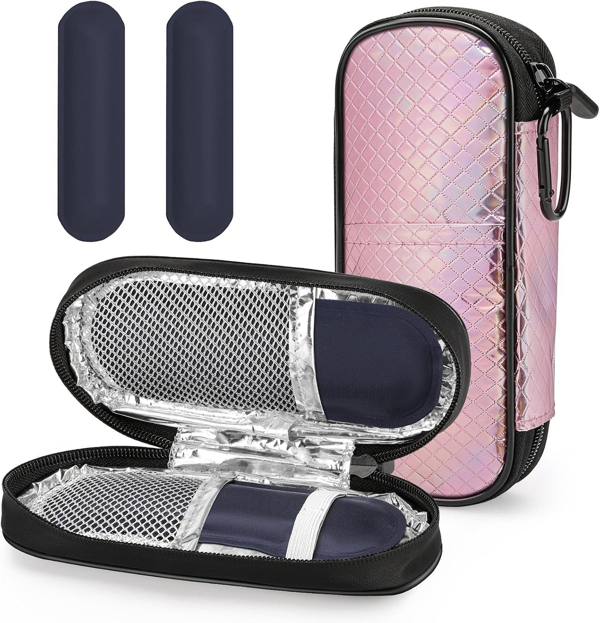 EVA Insulin Cooler Travel Case for Diabetic bag with 2 Ice Packs | Insulated Cooling Bag, 2 Ice Packs Included, For Insulin Pens, Organize Medication, Diabetic Supplies Storage