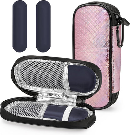 EVA Insulin Cooler Travel Case for Diabetic bag with 2 Ice Packs | Insulated Cooling Bag, 2 Ice Packs Included, For Insulin Pens, Organize Medication, Diabetic Supplies Storage