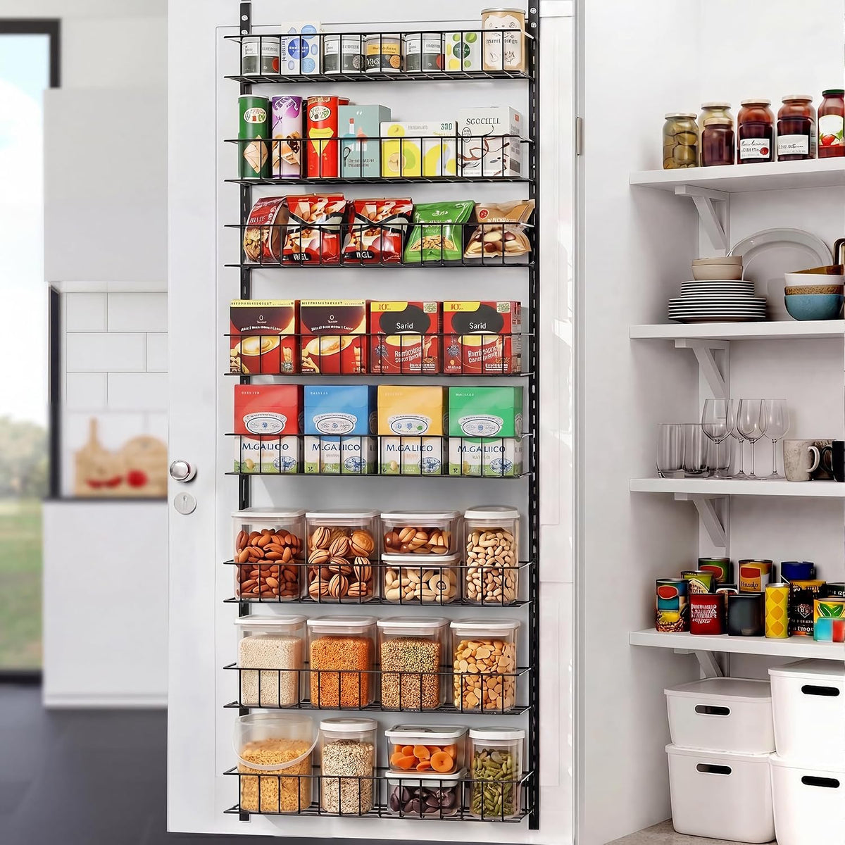 8-Tier Pantry Door Organizer, Black