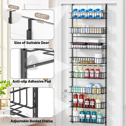 8-Tier Pantry Door Organizer, Black