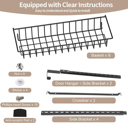 8-Tier Pantry Door Organizer, Black