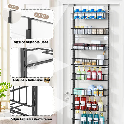 8-Tier Pantry Door Organizer, Black