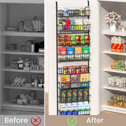 8-Tier Pantry Door Organizer, Black