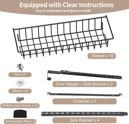 8-Tier Pantry Door Organizer, Black
