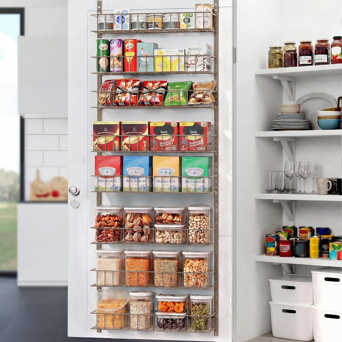 8-Tier Pantry Door Organizer, Black