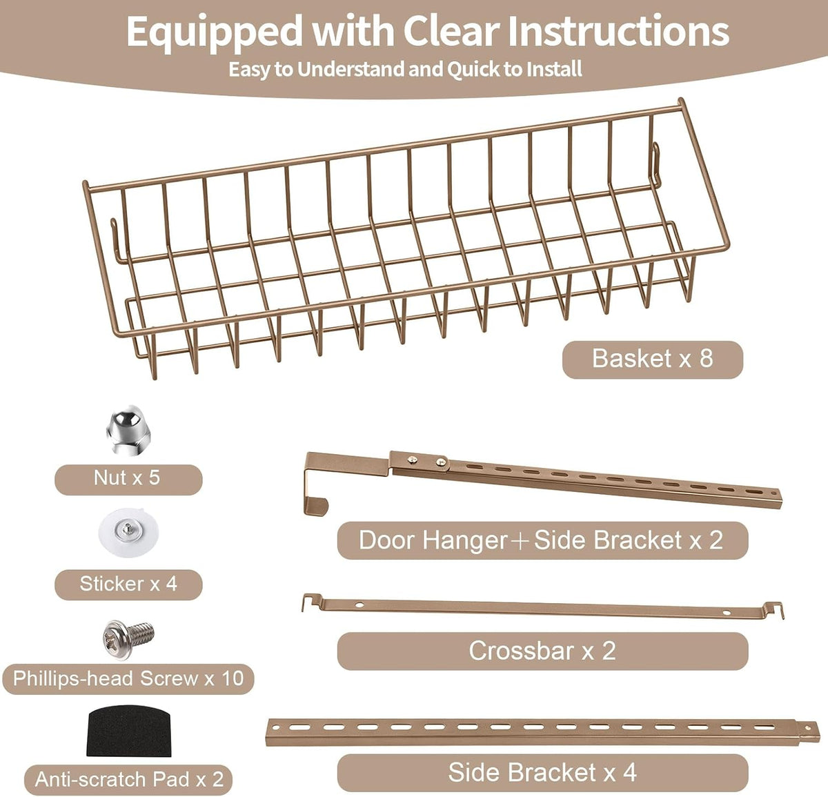 8-Tier Pantry Door Organizer, Black