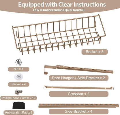 8-Tier Pantry Door Organizer, Black