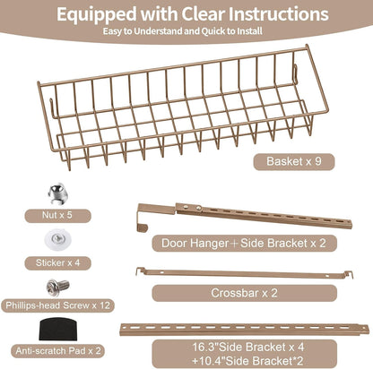 8-Tier Pantry Door Organizer, Black