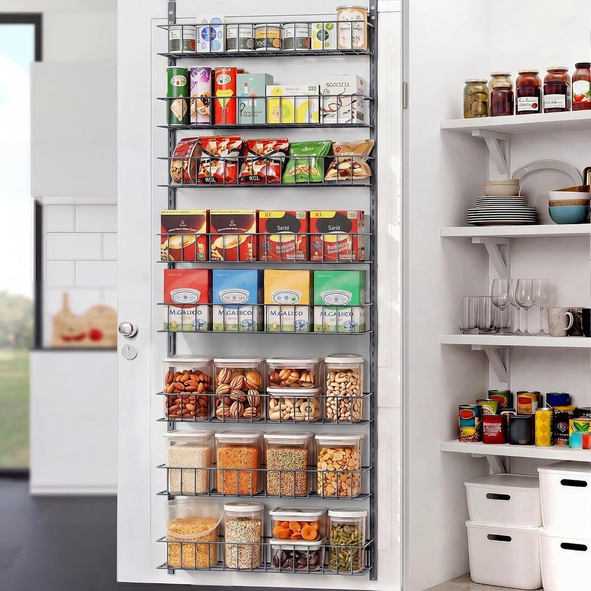 8-Tier Pantry Door Organizer, Black