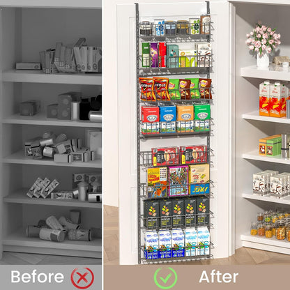 8-Tier Pantry Door Organizer, Black