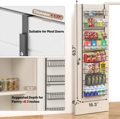8-Tier Pantry Door Organizer, Black