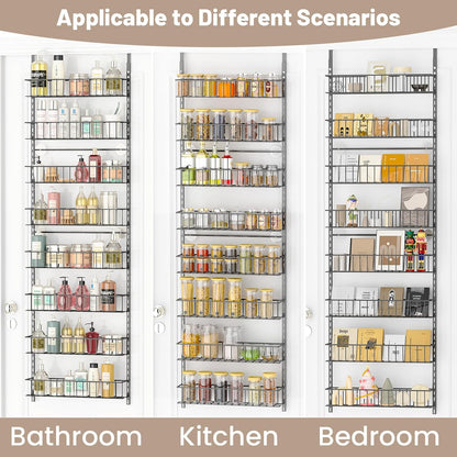 8-Tier Pantry Door Organizer, Black