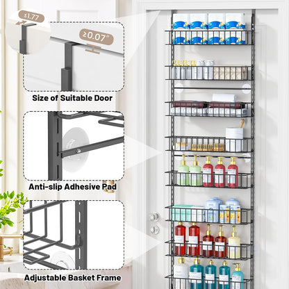 8-Tier Pantry Door Organizer, Black