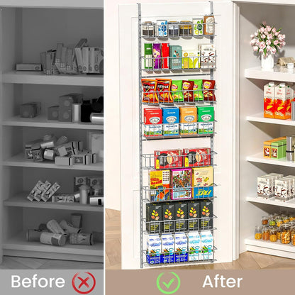 8-Tier Pantry Door Organizer, Black