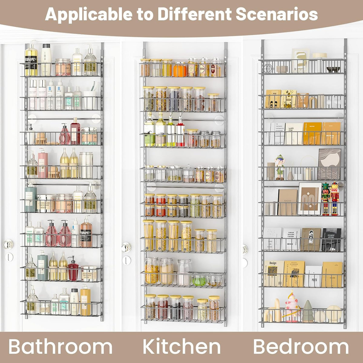 8-Tier Pantry Door Organizer, Black