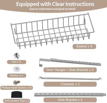 8-Tier Pantry Door Organizer, Black