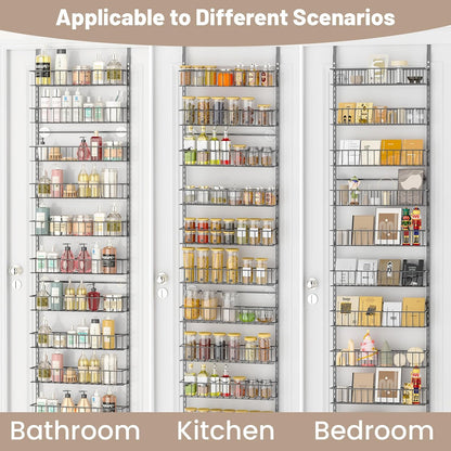 8-Tier Pantry Door Organizer, Black