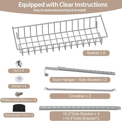 8-Tier Pantry Door Organizer, Black