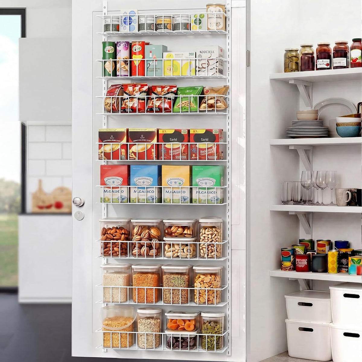 8-Tier Pantry Door Organizer, Black