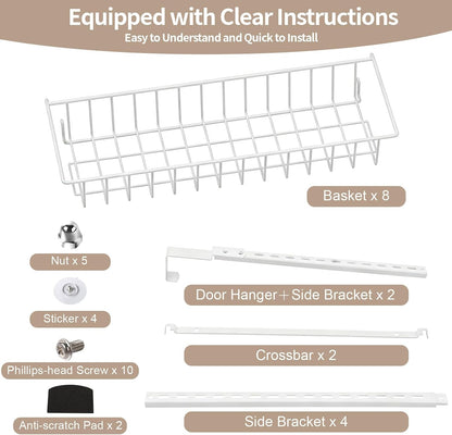 8-Tier Pantry Door Organizer, Black