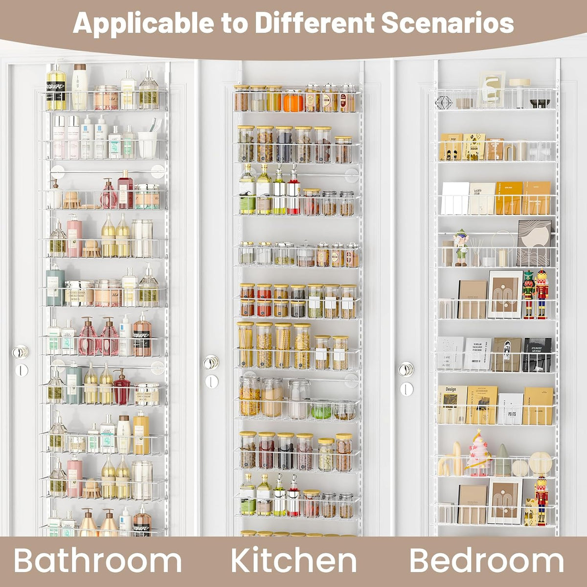 8-Tier Pantry Door Organizer, Black