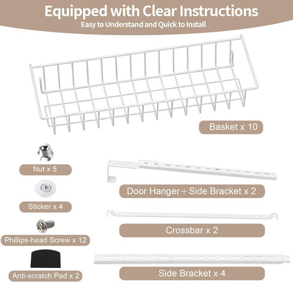 8-Tier Pantry Door Organizer, Black