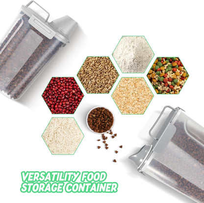 5-7Lbs Cat Dog Storage Container, Portable Pet Food Containers with Upgraded Large Spout and Cup, Small Animal Kibble Dispenser for Bird Seed, Oatmeal, Rice, Flour, Brown Sugart-Dark Green