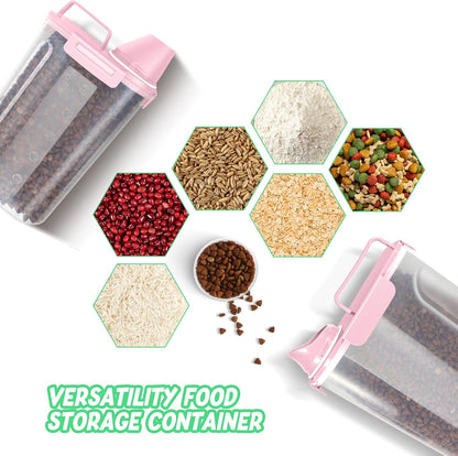 5-7Lbs Cat Dog Storage Container, Portable Pet Food Containers with Upgraded Large Spout and Cup, Small Animal Kibble Dispenser for Bird Seed, Oatmeal, Rice, Flour, Brown Sugart-Dark Green